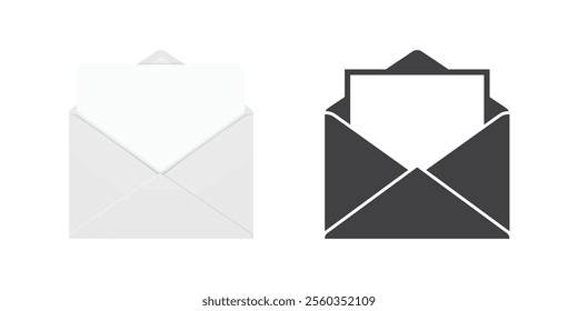 Envelope with letter icon in flat style. Email document vector illustration on isolated background. Postcard sign business concept.