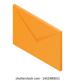 Envelope letter icon. Isometric of envelope letter vector icon for web design isolated on white background