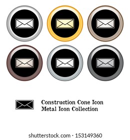 Envelope Letter Icon Metal Icon Set