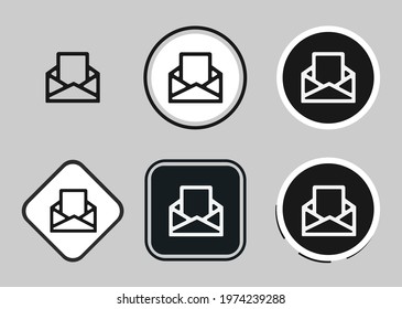 envelope letter icon set. Collection of high quality black outline logo for web site design and mobile dark mode apps. Vector illustration on a white background	