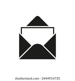 Envelope with letter icon. Vector. Flat design.