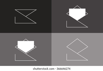Envelope and letter icons. Black background. Vector image.