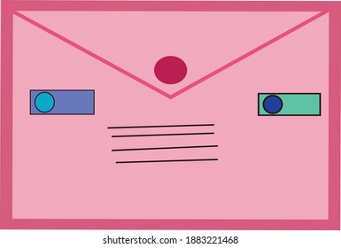 archivo de pasos vectoriales de ilustración de carta de sobre con sello 
