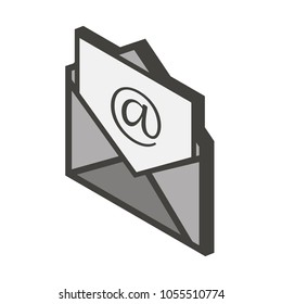 Envelope with a letter. Isometrics. Vector