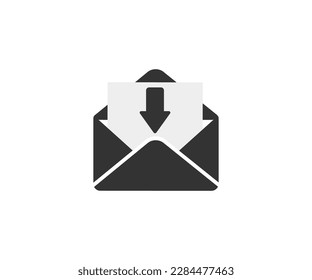 Sobre o letra con un diseño de logotipo de carga o descarga. Ilustración vectorial de icono de correo. Firma y símbolo de correo electrónico. Icono de correo electrónico. Diseño e ilustración del vector de icono de sobre.


