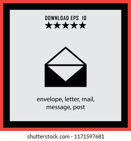envelope, letter, mail  vector icon