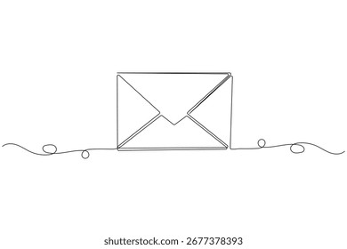 Sobre con un dibujo lineal continuo minimalista