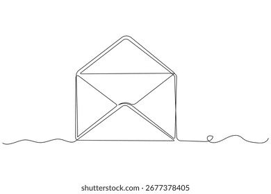 Sobre con un dibujo lineal continuo minimalista