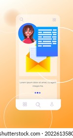 envelope letter on smartphone screen online messenger app social media network online communication concept