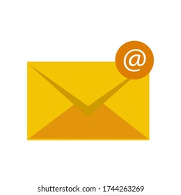 Envelope with a letter on a white background. Vector illustration