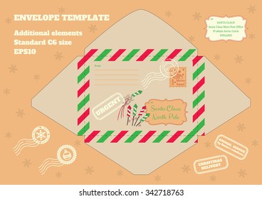 Envelope Letter Santa Illustration Fireworks Stock Vector (Royalty Free ...