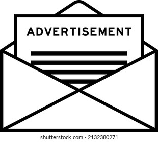 Envelope and letter sign with word advertisement as the headline