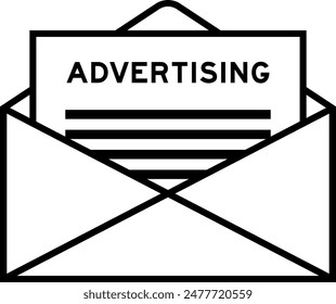 Envelope and letter sign with word advertising as the headline