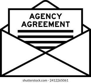 Envelope and letter sign with word agency agreement as the headline