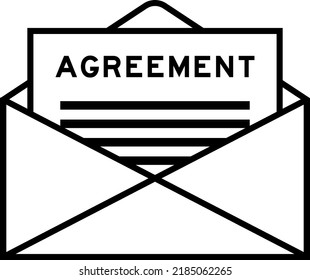 Envelope and letter sign with word agreement as the headline