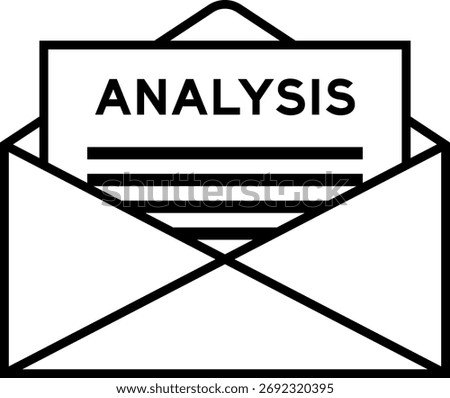Envelope and letter sign with word analysis as the headline