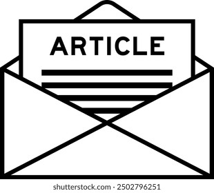 Sobre y signo de la letra con el artículo de la palabra como titular
