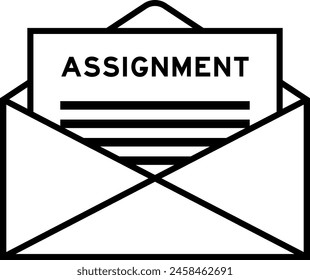 Envelope and letter sign with word assignment as the headline