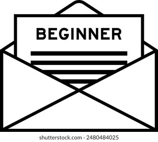 Sobre y signo de letra con la palabra principiante como título