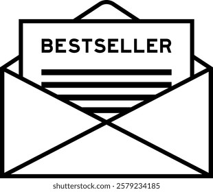 Envelope and letter sign with word bestseller as the headline