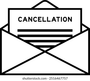 Envelope and letter sign with word cancellation as the headline