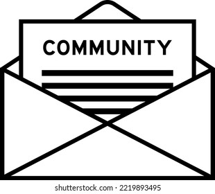 Envelope and letter sign with word community as the headline