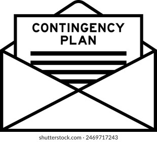 Envelope and letter sign with word contingency plan as the headline