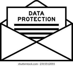 Envelope and letter sign with word data protection as the headline