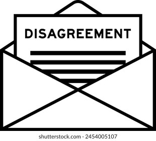 Envelope and letter sign with word disagreement as the headline