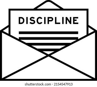 Envelope and letter sign with word discipline as the headline