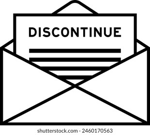 Envelope and letter sign with word discontinue as the headline