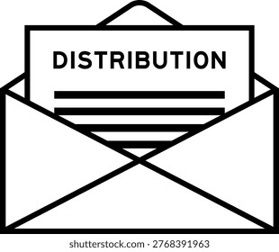 Envelope and letter sign with word distribution as the headline