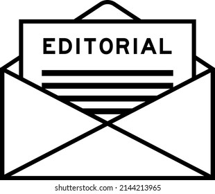 Envelope and letter sign with word editorial as the headline