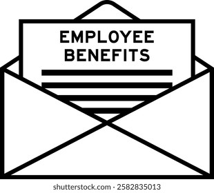 Envelope and letter sign with word employee benefits as the headline