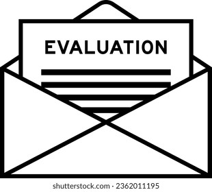 Envelope and letter sign with word evaluate as the headline