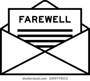 Envelope and letter sign with word farewell as the headline