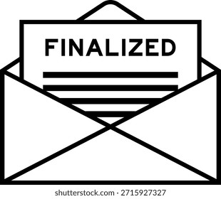 Envelope e sinal de letra com palavra finalizada como título