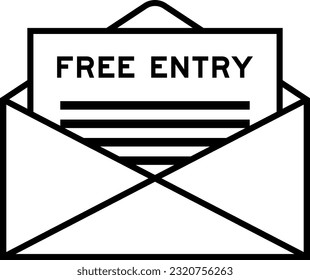 Envelope and letter sign with word free entry as the headline