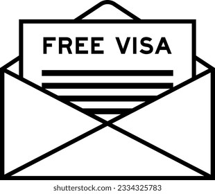 Envelope and letter sign with word free visa as the headline