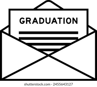 Envelope and letter sign with word graduation as the headline