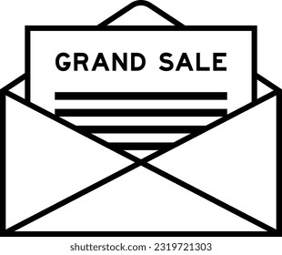 Envelope and letter sign with word grand sale as the headline