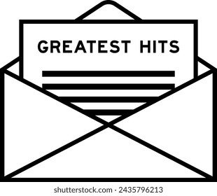 Envelope and letter sign with word greatest hits as the headline