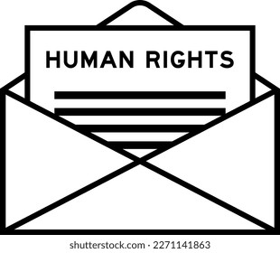 Envelope and letter sign with word human rights as the headline