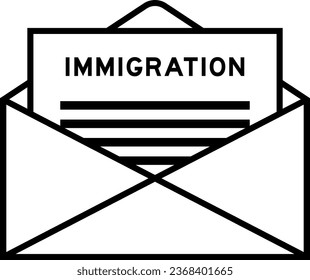 Envelope and letter sign with word immigration as the headline