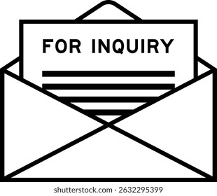 Envelope and letter sign with word for inquiry as the headline