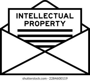 Envelope and letter sign with word intellectual property as the headline