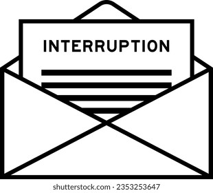 Signo de sobres y letras con interrupción de palabras como titular