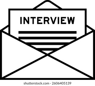 Envelope and letter sign with word interview as the headline