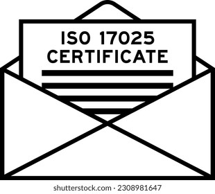 Envelope and letter sign with word ISO 17025 as the headline svg
