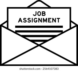 Envelope and letter sign with word job assignment as the headline